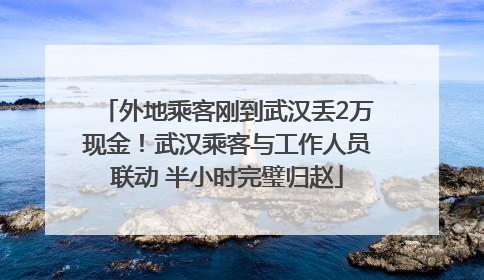 外地乘客刚到武汉丢2万现金！武汉乘客与工作人员联动 半小时完璧归赵